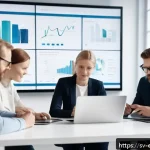 설명 가능한 AI의 사용자 피드백 활용 - A modern Scandinavian office environment with diverse professionals collaboratively reviewing AI sys...