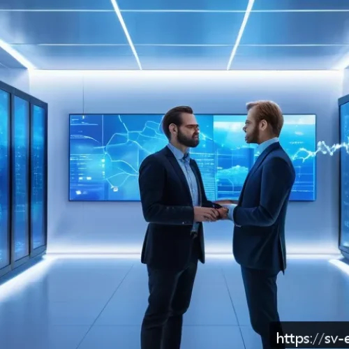 설명 가능한 AI와 클라우드 컴퓨팅 - A futuristic cloud computing data center interior, bathed in cool blue and white lighting, with tran...