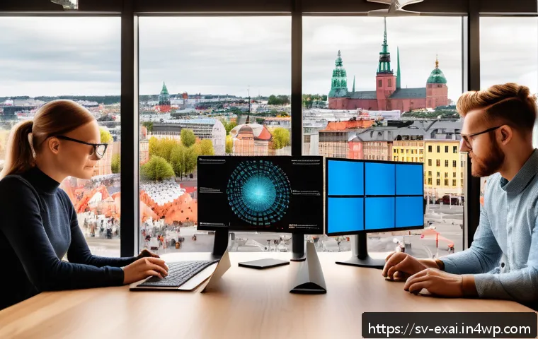 설명 가능한 AI의 데이터 수집 방법 - A modern Scandinavian office environment featuring a diverse team of AI researchers collaborating on...