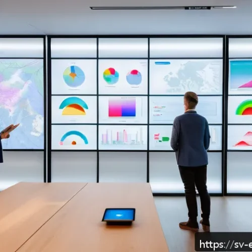 설명 가능한 AI의 알고리즘 분석 - A modern office setting in Stockholm with a diverse group of professionals examining interactive AI ...