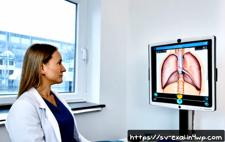 Home 17 설명 가능한 AI의 임상 적용 사례 - Photorealistic Swedish hospital radiology consultation, a middle-aged clinician in clean professiona...