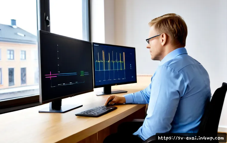 설명 가능한 AI의 필요성 - Photorealistic Swedish workplace scene, a middle-aged professional studying an AI recommendation on ...